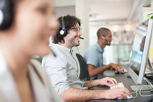 Man using Zoom Contact Center
