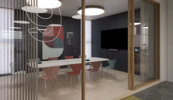 neat glass meeting room lifestyle